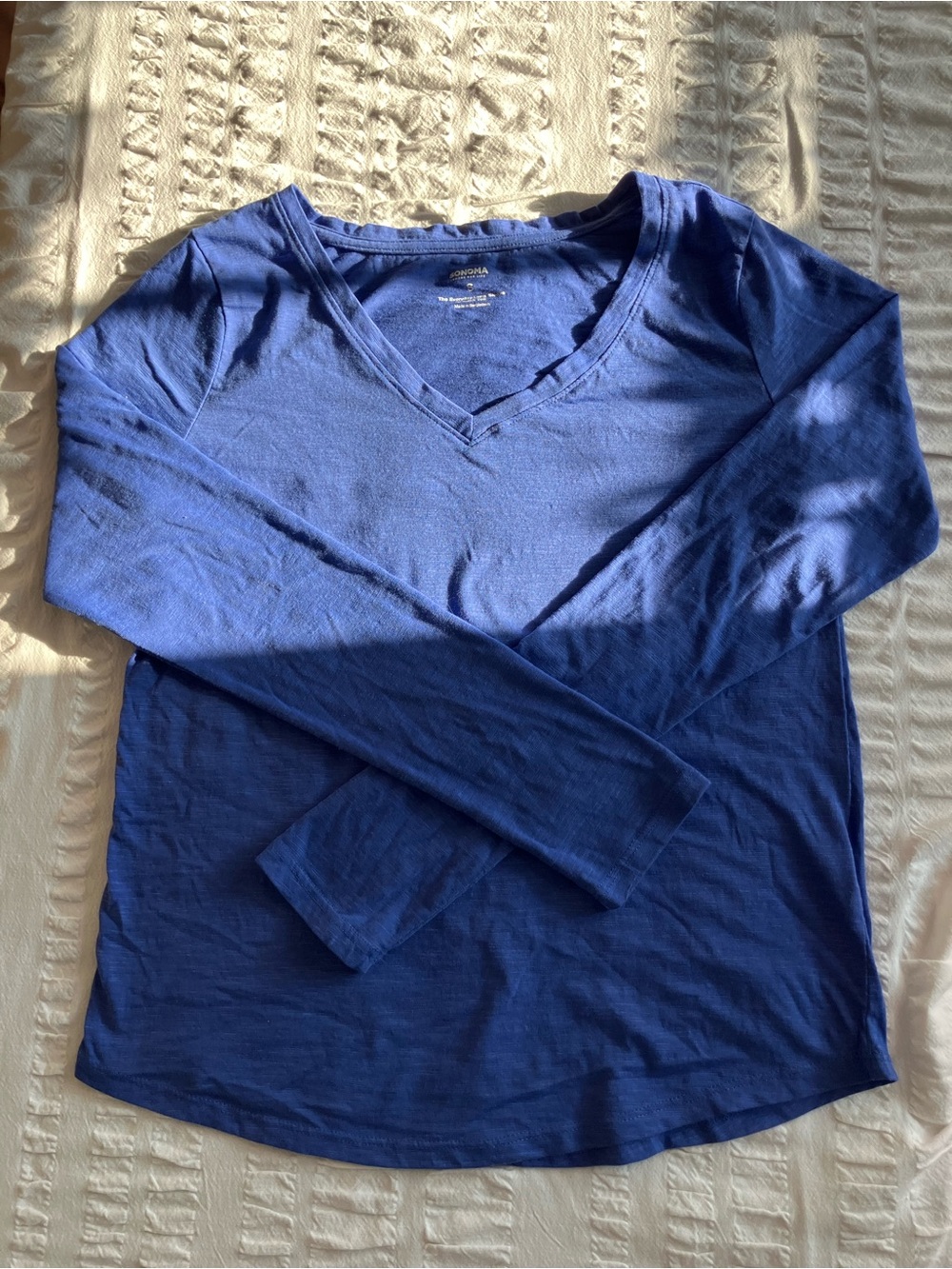 Sonoma Navy V-Neck Long Sleeve Tee
